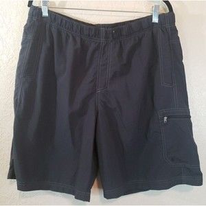 Columbia Mens Swim Trunks Black Size Large Zipper Pockets Lined